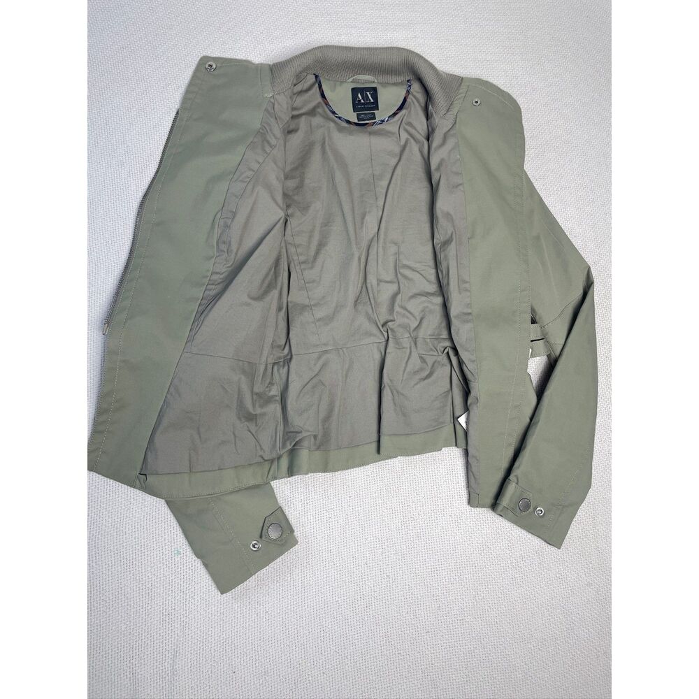 Armani Exchange A|X Sage Green Moto Jacket Women's XS Lightweight Buckle Detail - Picture 6 of 13